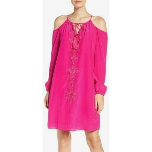 lilly pulitzer pink silk dress Verica Silk Maxi Dress